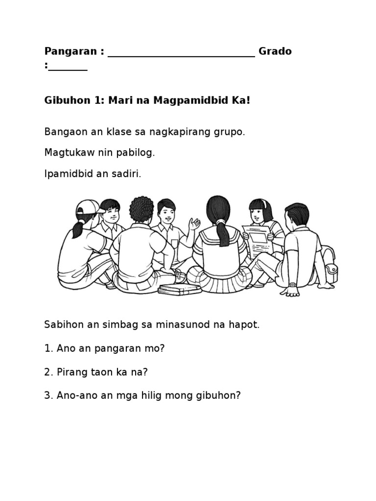 edukasyon sa pagpapakatao worksheet