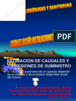 Caudales de Diseño de Instalaciones Hidraulicas