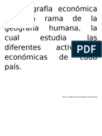 La Geografía Económica Es Una Rama de La Geografía Humana