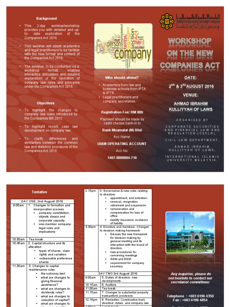 Company Law Seminar Corporations Government Information