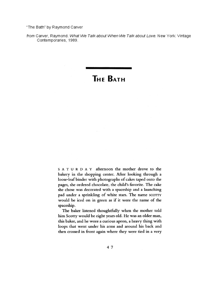 The Bath Raymond Carver PDF