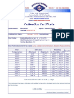 Calibration Certificate Sample