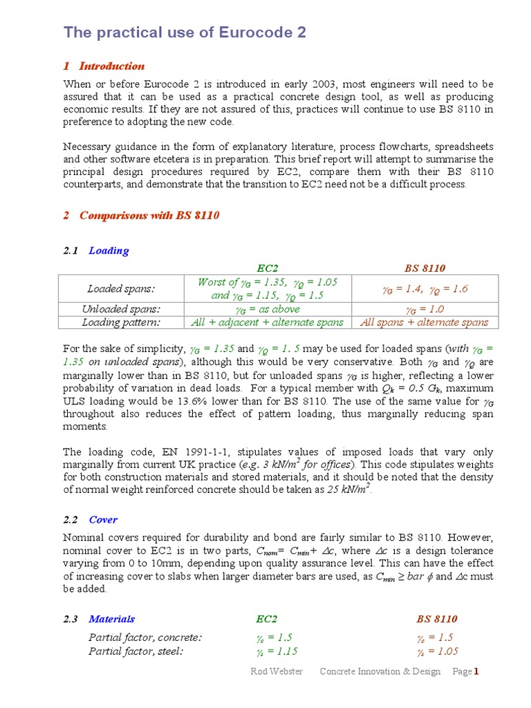 Eurocode Vs British Standard PDF | PDF | Column | Concrete