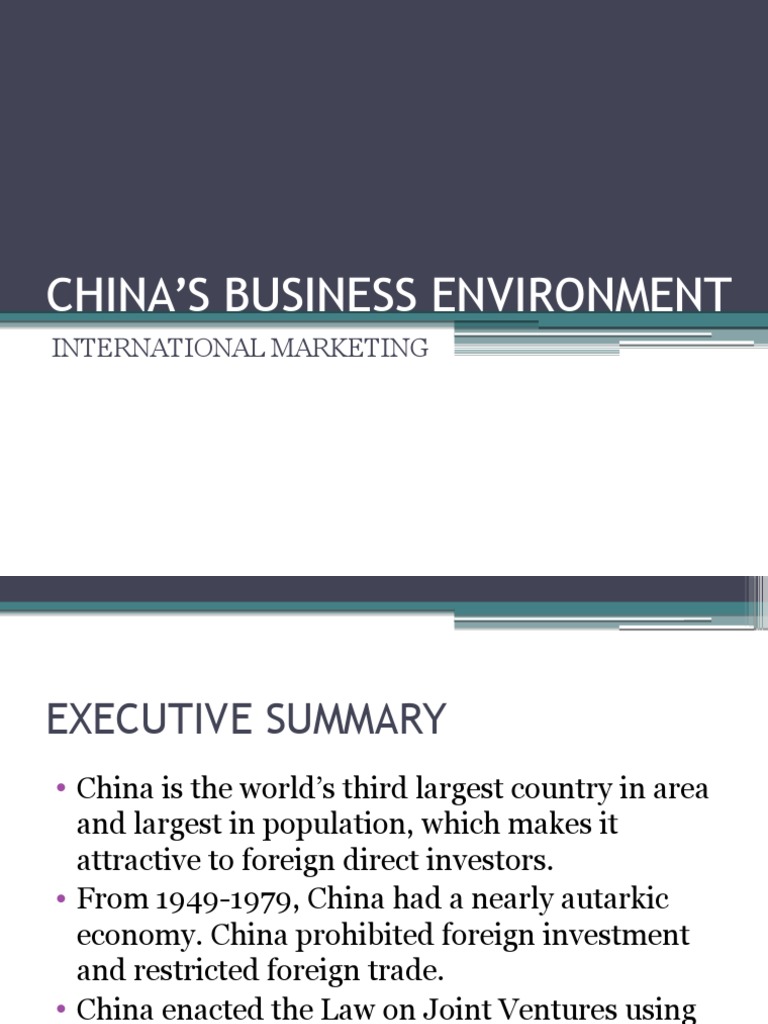 China S Business Environment Pdf