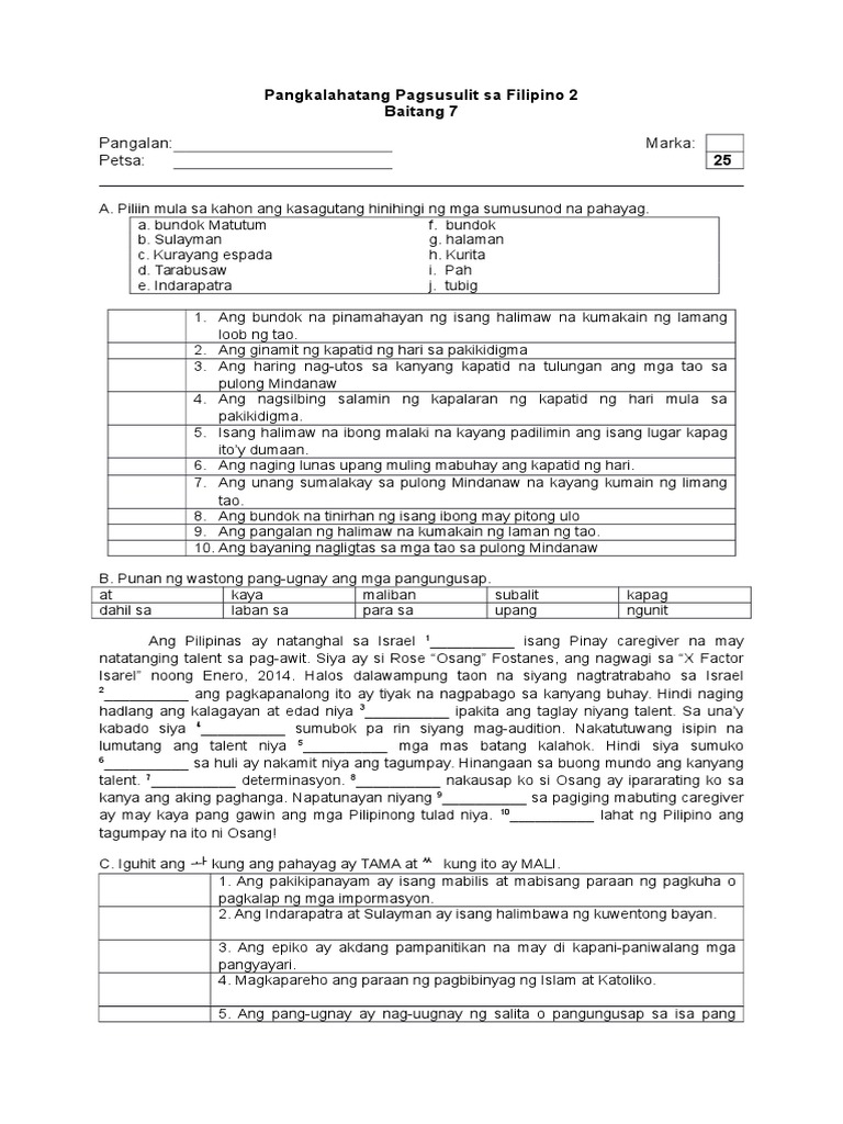 Pangkalahatang Pagsusulit sa Filipino 2 7-8.docx