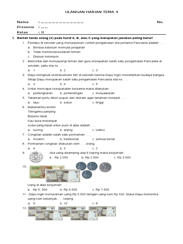 Soal Matematika Kelas 2 Mata Uang - Tips Seputar Uang