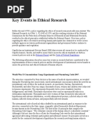 Key Events in Ethical Research