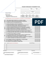 Vendor Performance Evaluation Form