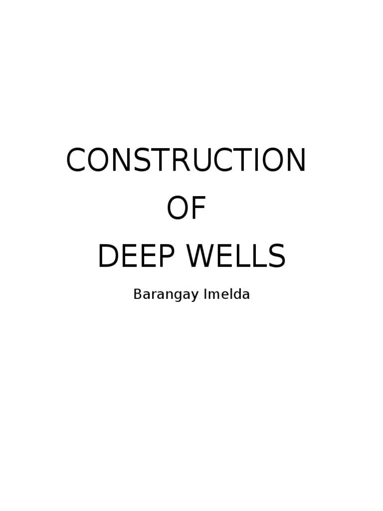 Construction OF Deep Wells: Barangay Imelda | PDF