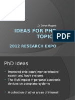 Ideas for PhD Topics