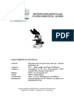 Microscopio Binocular Cuatro Objetivos