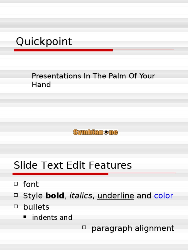 Quickpoint Presentation Features Overview | PDF