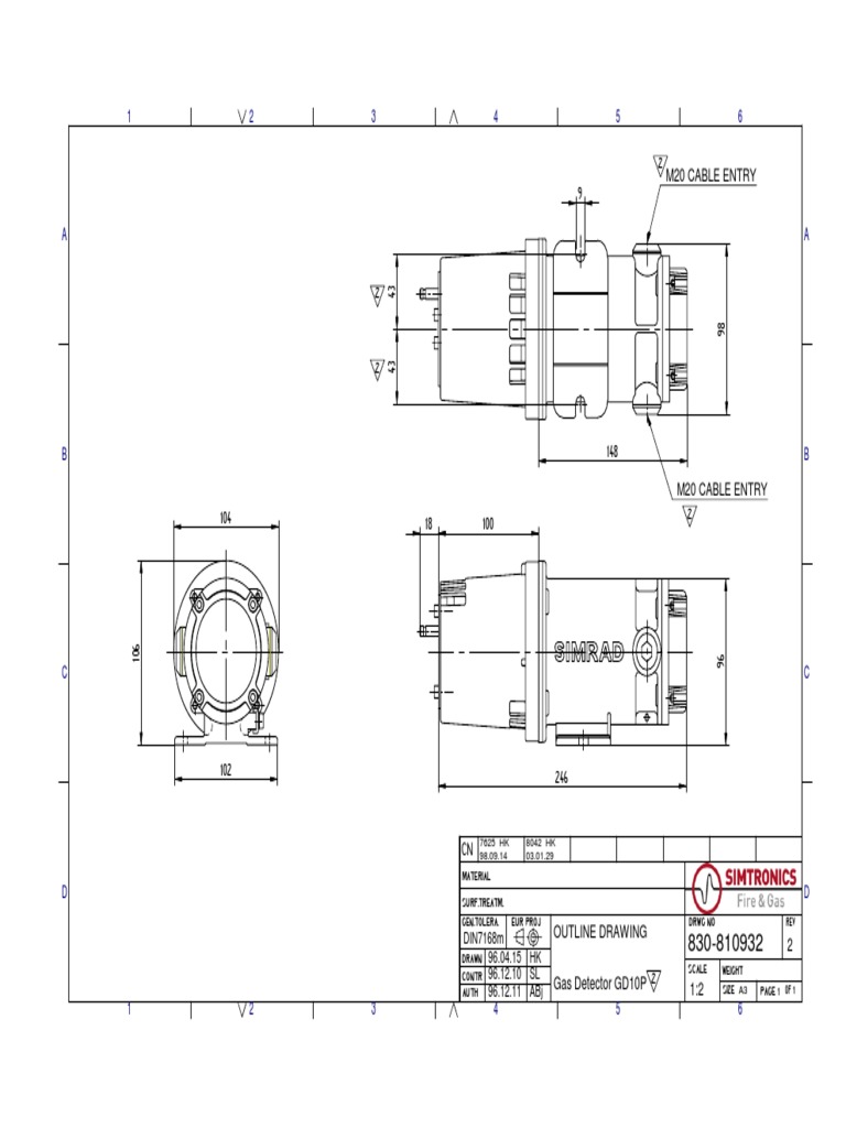 830 810932R02 Outline Drawing GD10P PDF | PDF | Technology & Engineering