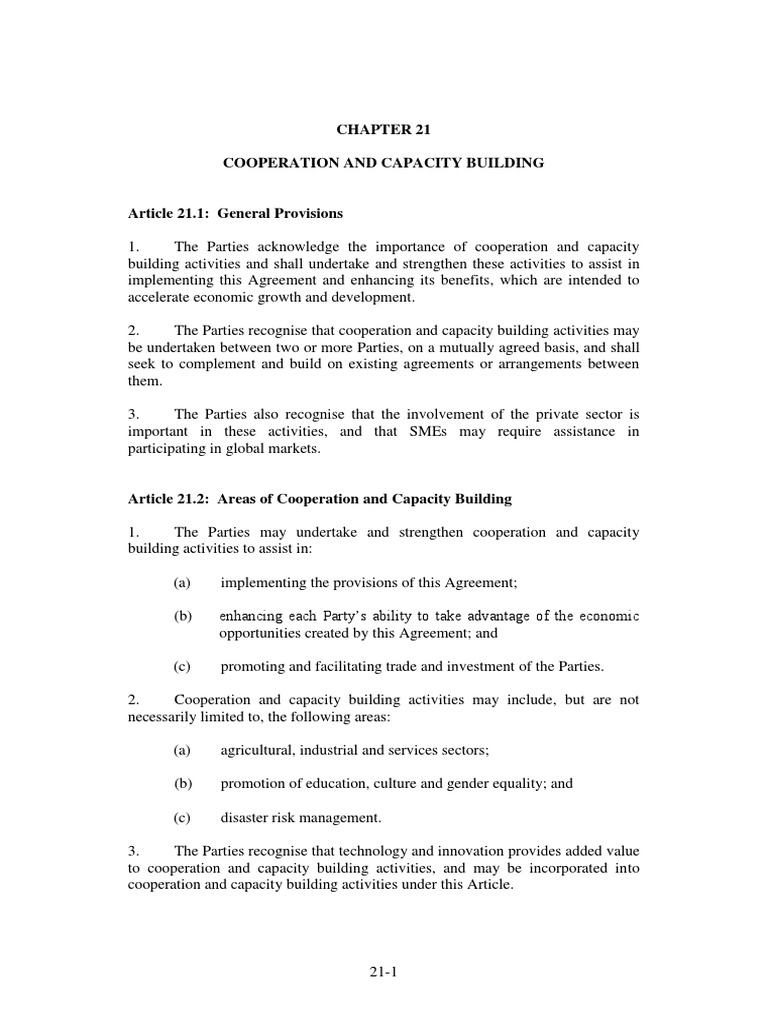 Cooperation and Capacity Building | PDF | Capacity Building | Trans ...