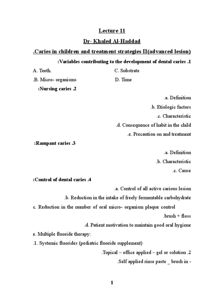 Lecture 19 Rampant Caries | PDF | Human Tooth | Oral Hygiene
