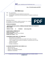 Presupuesto Modificacion de Placas Laterales en Polines