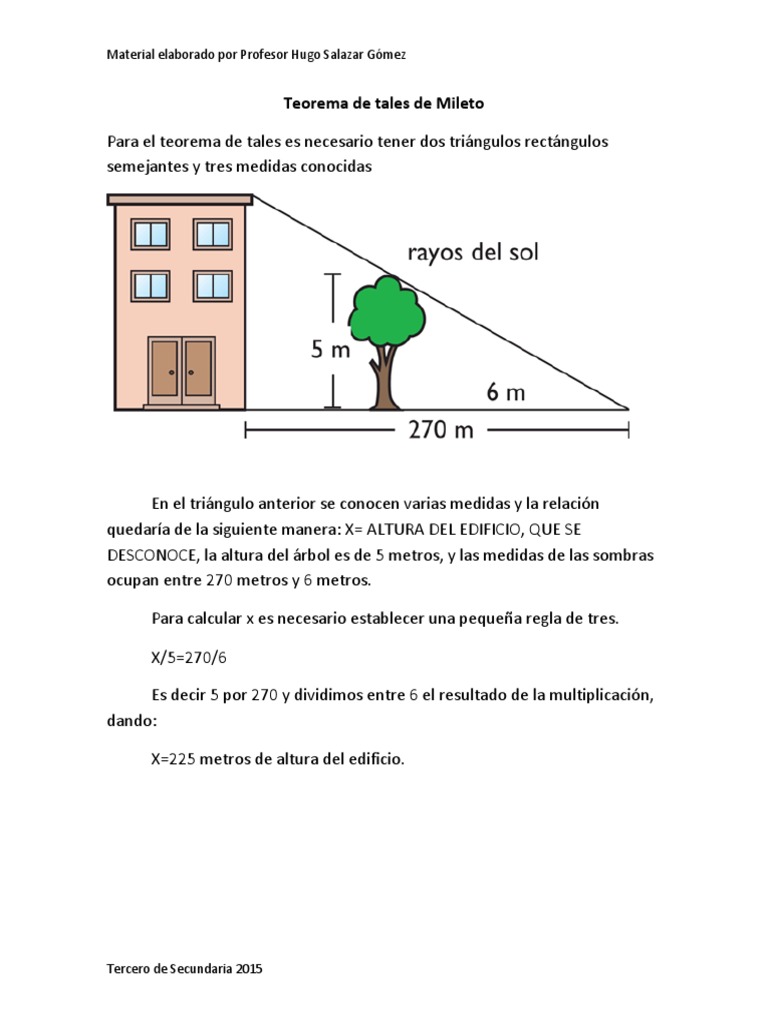 Teorema de tales de Mileto.pdf Matemática Elemental