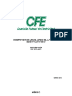 Especificaciones de Lineas Aereas de 69 KV A 138 KV Cfe