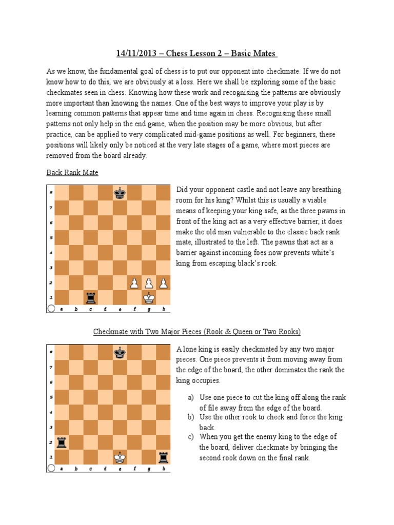 Chess Lesson 2 Chess Game Theory