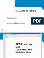 A Basic Guide To SPSS: Paul Gorman P.gorman@aston - Ac.uk