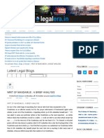 WRIT of MANDAMUS - A BRIEF ANALYSIS - Latest Legal News and Legal Blog in India by LegalEra