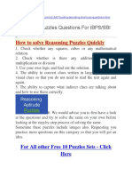 Reasoning Puzzles Questions For IBPS