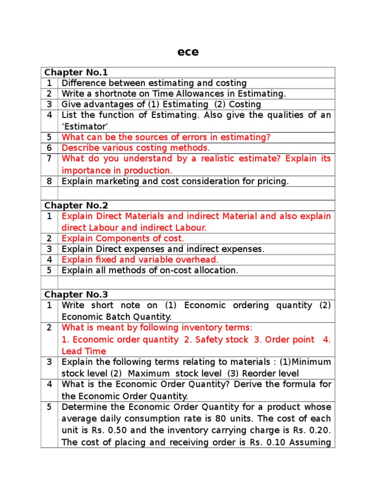 Ece Tutorial Pdf Depreciation Inventory