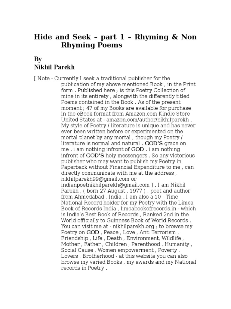 How to write non rhyming poetry image