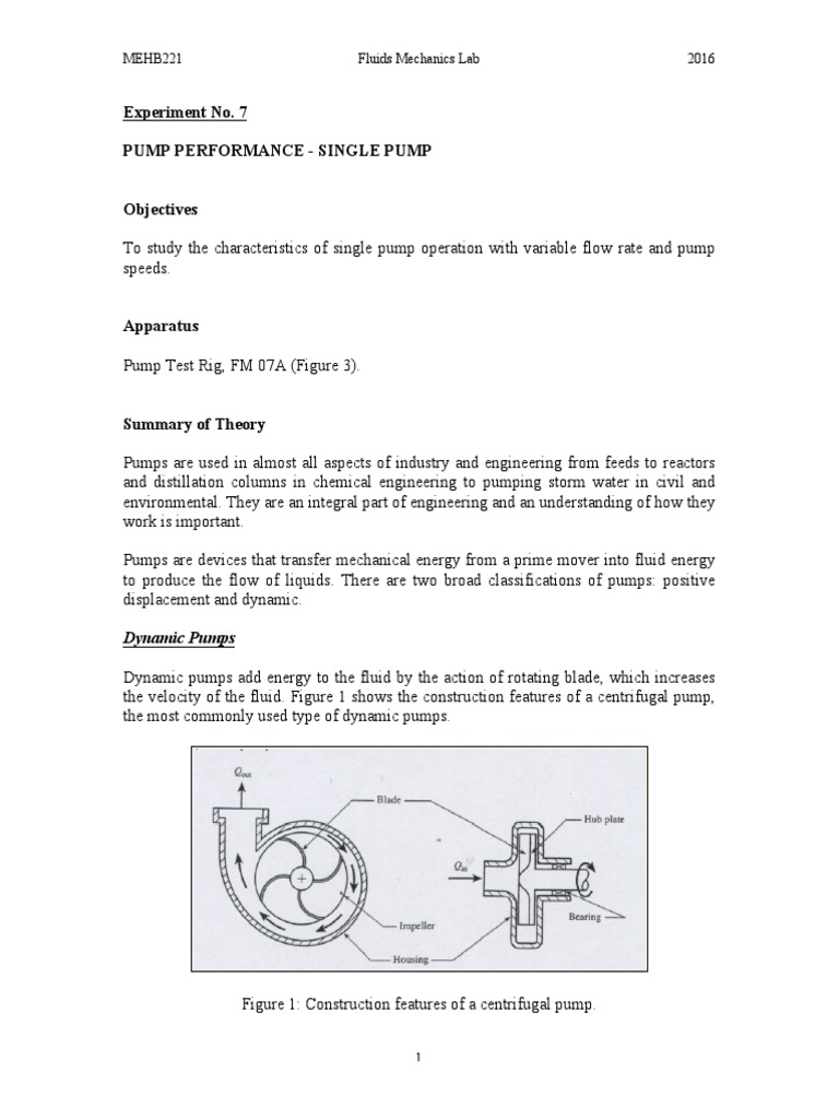 Single Pump Performance Analysis | PDF | Technology & Engineering