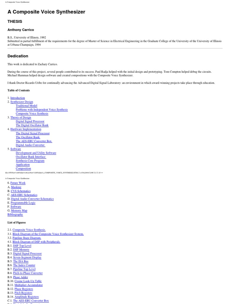 A Composite Voice Synthesizer | PDF | Digital Signal Processing ...