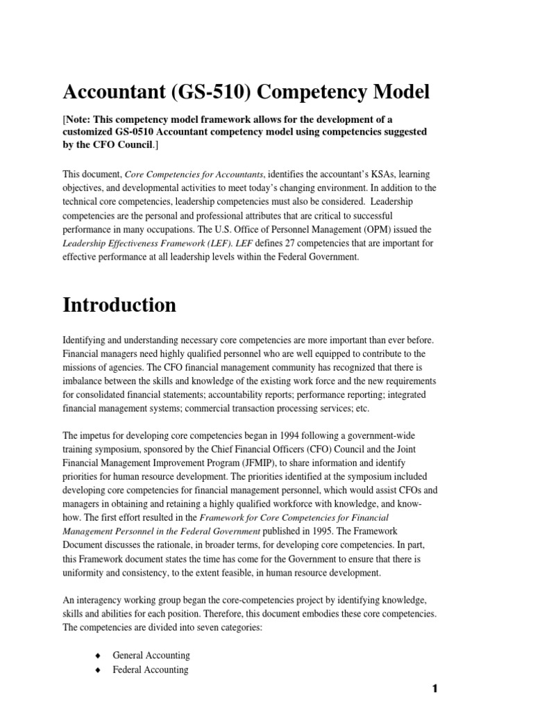 Accountant Competency Model | PDF | Competence (Human Resources ...