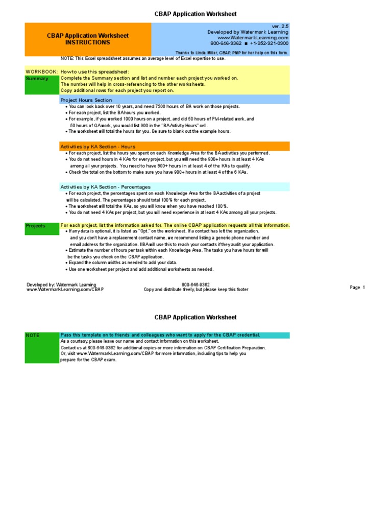 CBAP Application Tracking Worksheet | PDF | Business Analysis ...