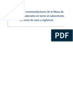 Documento propuestas y recomendaciones de la Mesa de Condiciones Laborales