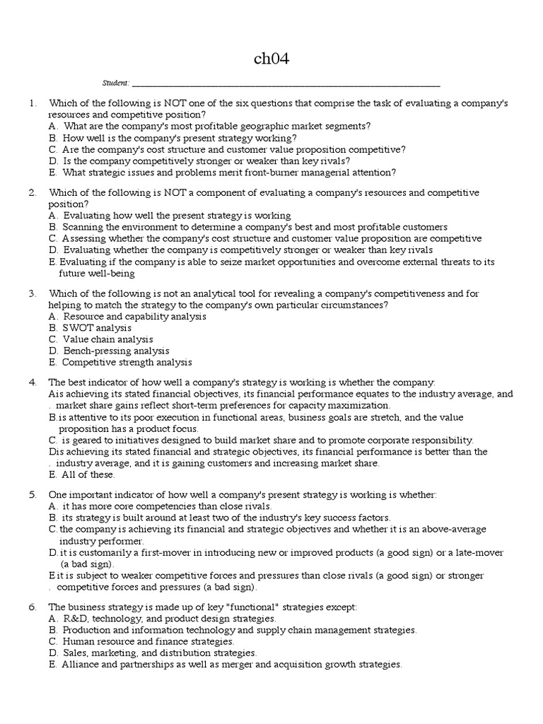 TB CH 4 | PDF | Strategic Management | Swot Analysis