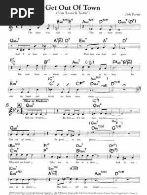 Get Out Of Town Lead Sheet Pdf