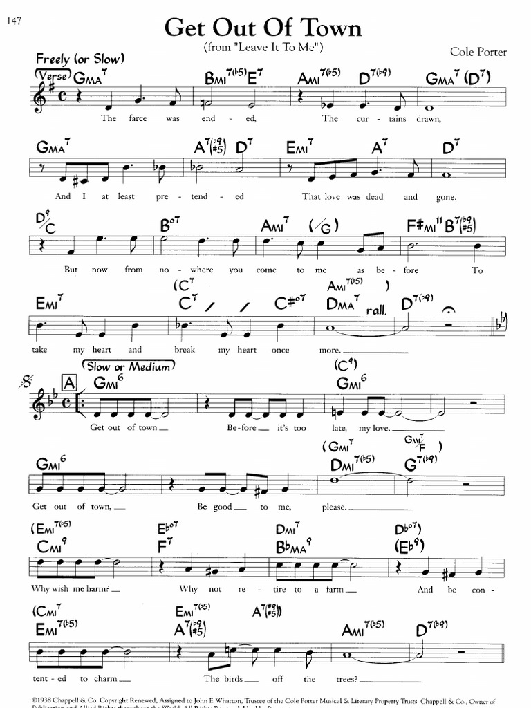 ビッグバンド楽譜「Get Out of Town」(絶版) ビッグバンド楽譜「Get