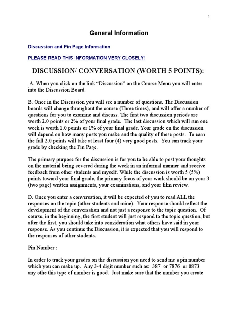 Course Discussion and Paper Guidelines | PDF