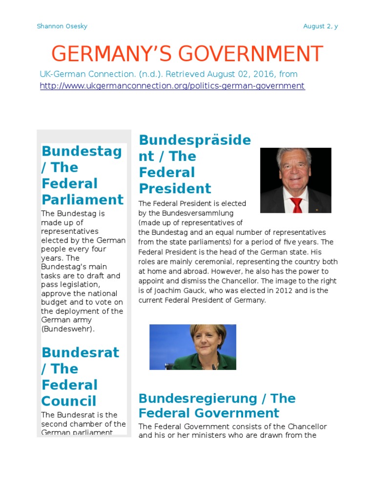 German Federal Government Overview | PDF