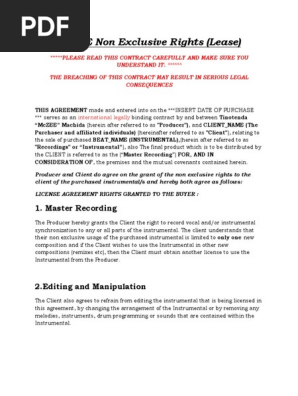 non exclusive lease agreement