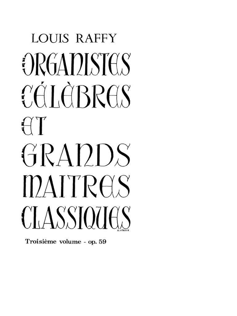 Volumen-3 Organistes Célebres Et Grands Maitres Classiques L. Raffy | PDF