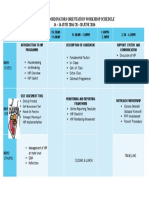 Schedule - Phase 2 Orientation Workshop