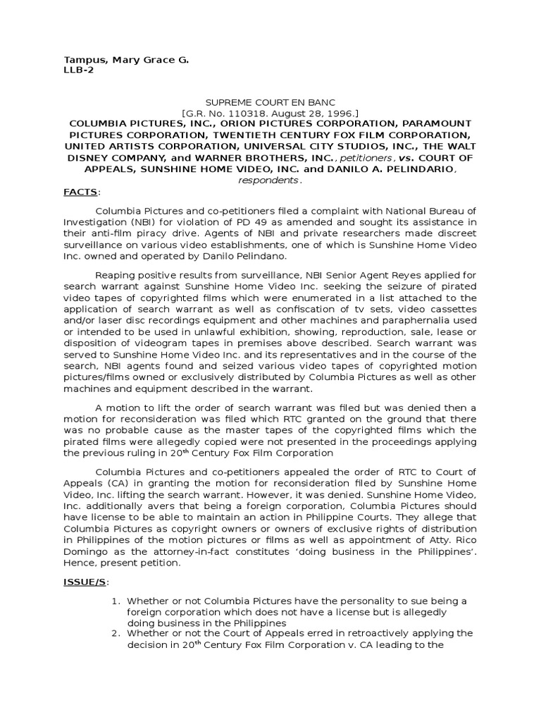 Intellectual Property Law Case Digests PDF Copyright Infringement