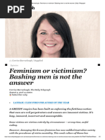 Feminism or victimism? Bashing men is not the answer