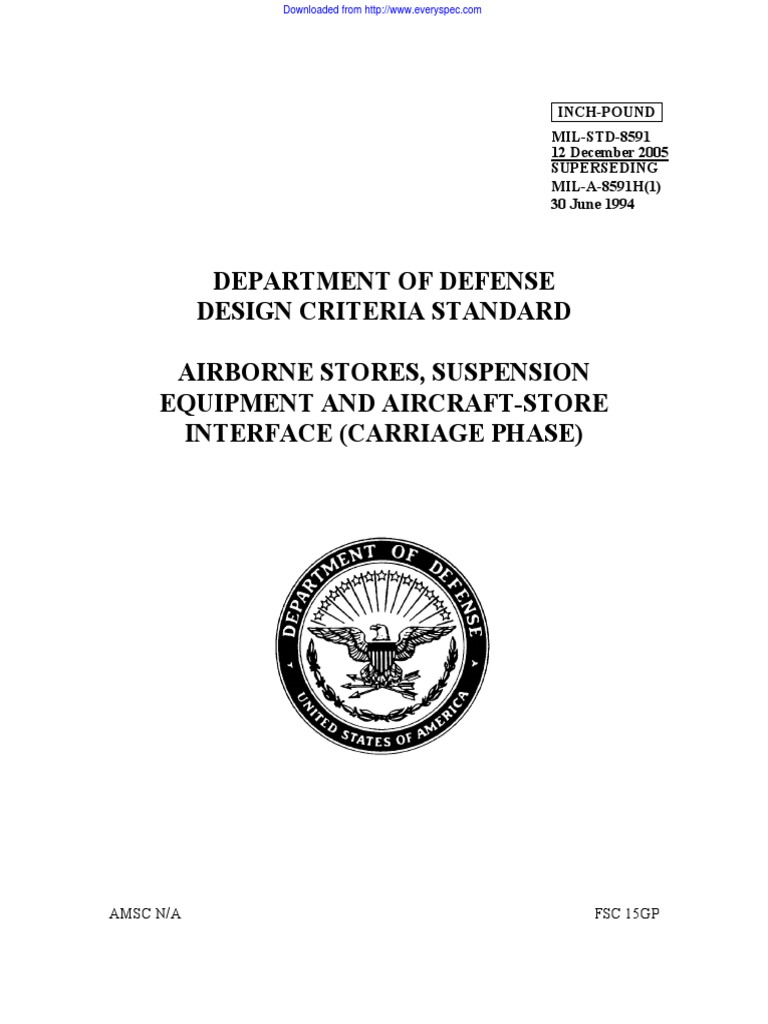 Airborne Stores Interface Standard | PDF | Structural Load | Flight ...
