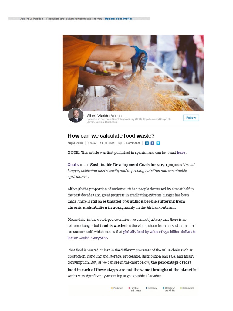 How Can We Calculate Food Waste? Albert Vilariño Alonso LinkedIn