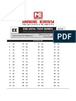 Ese-2016: Test Series: Answer Key & Solutions