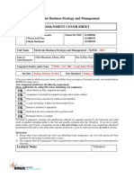 Electronic Business Strategy and Management Assignment Cover Sheet