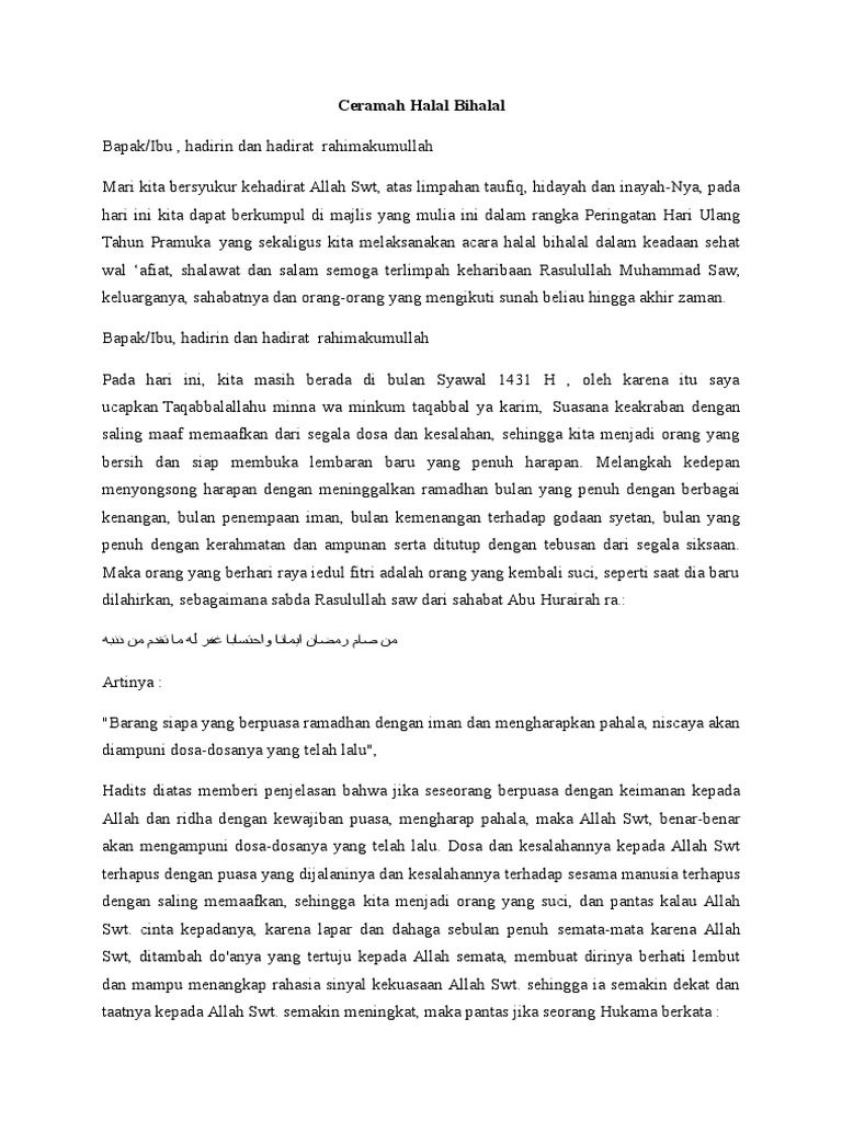 Ceramah Halal Bihalal