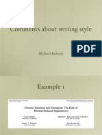 Comments About Writing Style: Michael Kubovy