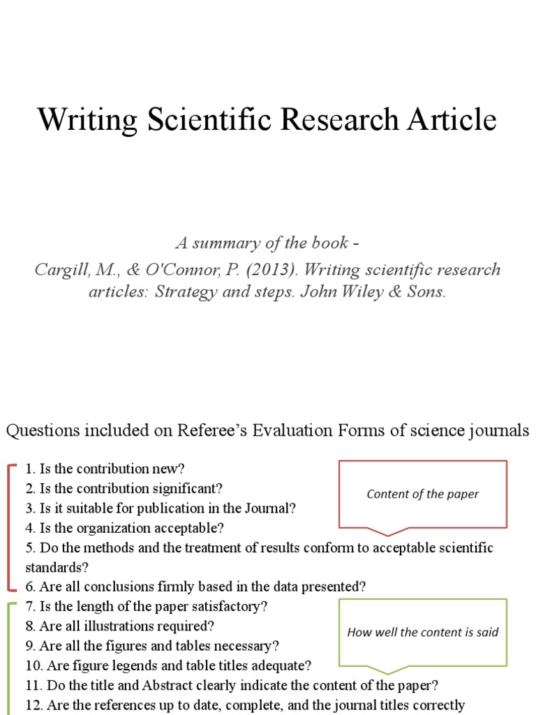 writing scientific research article
